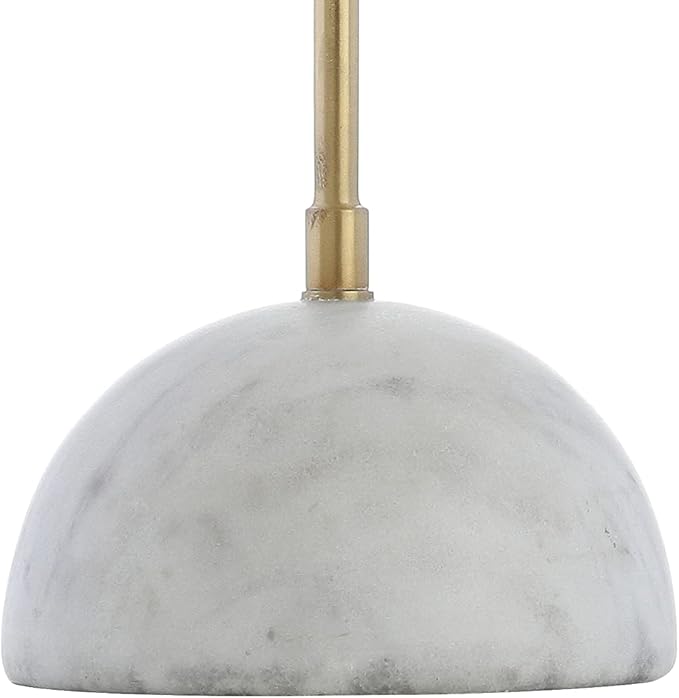 JONATHAN Y 23.5" Brass Gold and White Stephen Metal and Marble LED Table Lamp, Modern Arched Task Lamp for Living Room Bedroom Office, LED Bulb Included JYL6000A