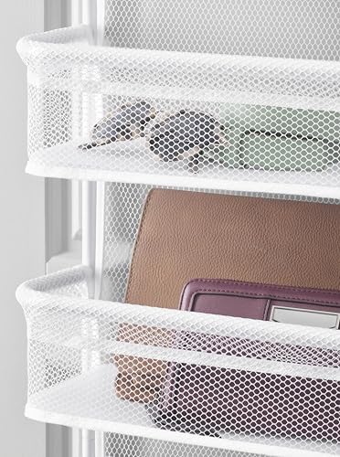 Whitmor Over The Door Organizer - 6 Sections - Pantry, Bathroom, Accessory Organizer - Metal and Mesh - White
