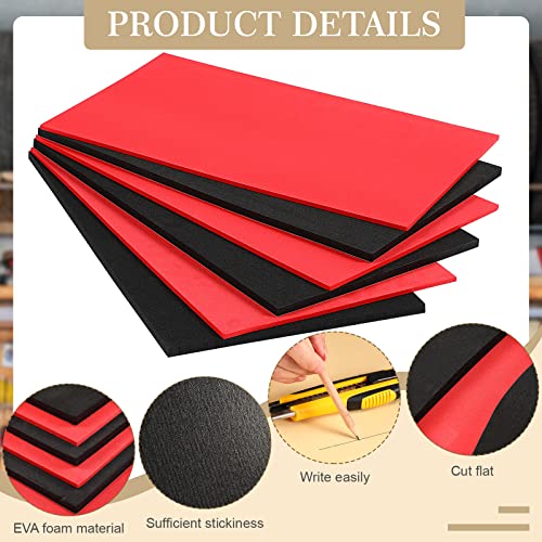 3 Sets Tool Box Shadow Foam Organizers Liner Adjustable Inserts Foam Non Slip Liner Mat for Tool Box, Cabinet and Chest Drawers, Black Top and Red Bottom(16 x 22 Inch)