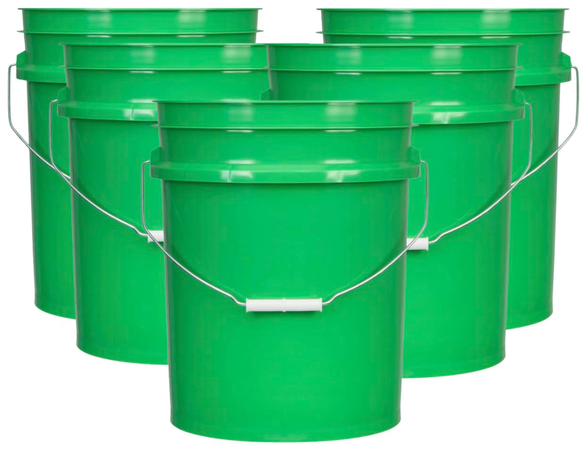 House Naturals 5 Gallon Premium HPDE Plastic Bucket - Made in USA Food Grade Container, BPA Free All Purpose Pail (5, Red)