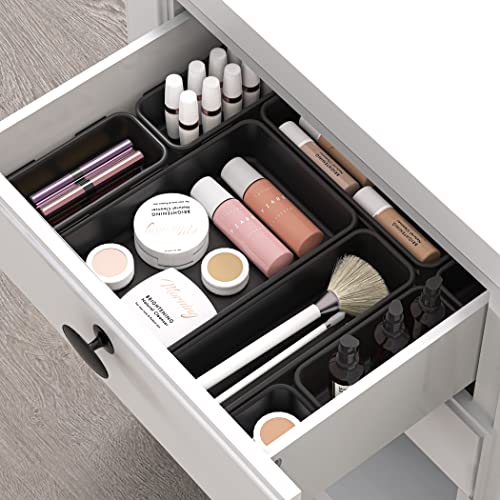 Simple Houseware Interlocking Desk Drawer Bins Organizer, 10 Packs, Black - size: Pack of 10