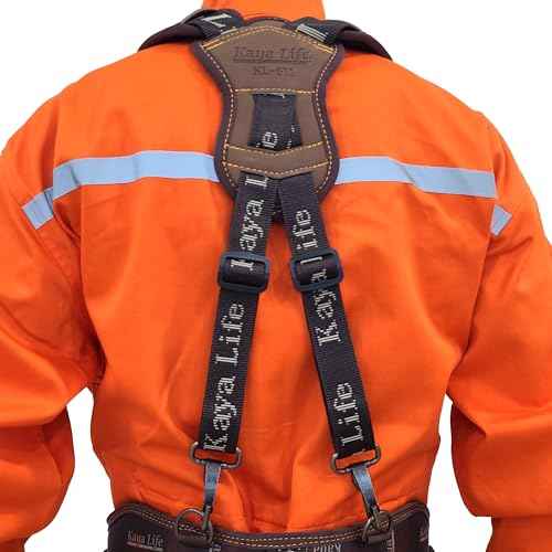 Tool Belt Suspenders for Men Tactical with Detachable Pouch and Premium Stitching ? Extra Belt Loops for Any Tool Belt, Heavy Duty Steel Hooks, Comfortable Padded Straps