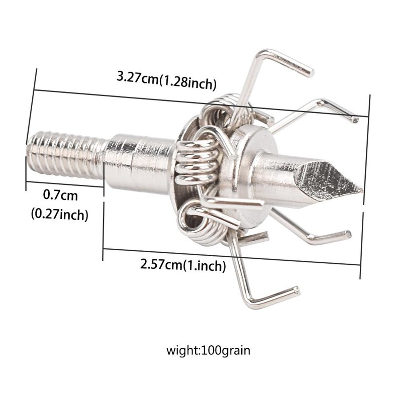 TY Archery Broadheads 100 Grain Hunting Small Game Judo and Hammer Mixed 12PK Arrow Tips Screw-in Arrowheads
