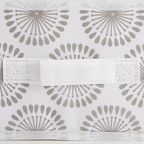 DII Non Woven Polyester Storage Bin, 11x11x5.5-inch, Starburst Gray, 2 Piece
