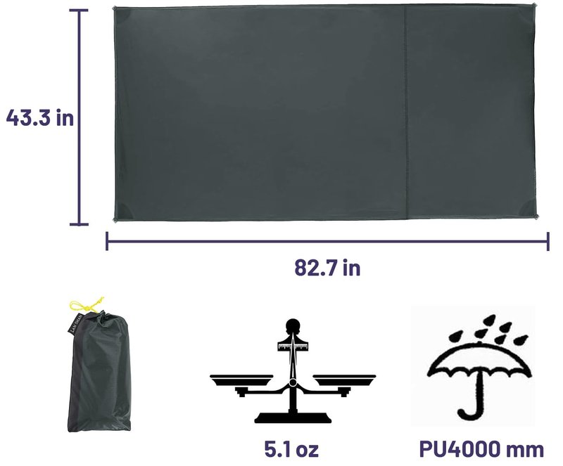 LANSHAN 1-2 Person Ultralight Waterproof Footprint Outdoor Camping Tent Tarp Canopy Blanket Picnic Ground Sheet Mat, Ultralight Tent Fitted, 2 Person