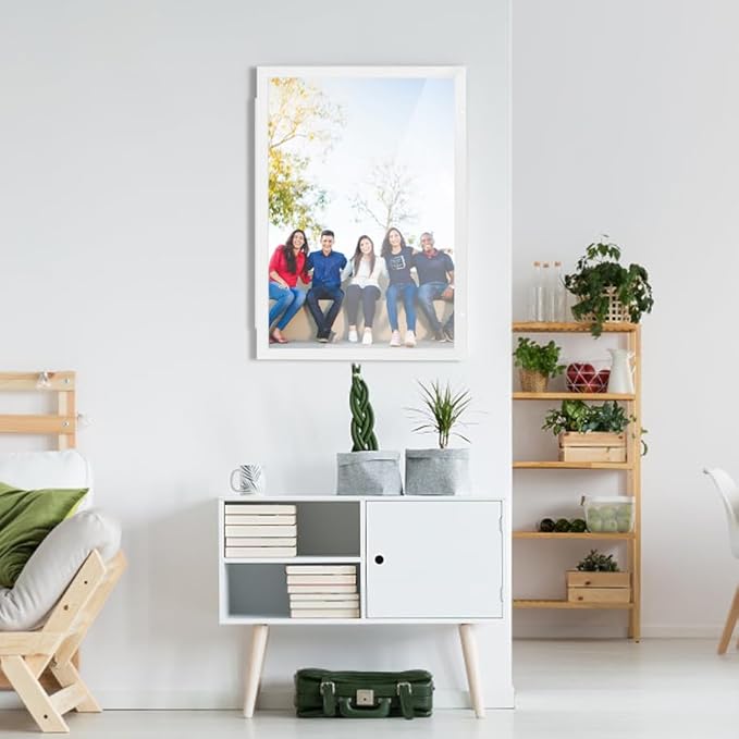 White Hidden Board, Enclosed Whiteboard with Wooden Frame, 20x30in Poster Frame and Functional Whiteboard for Office, Home(Poster Not Included)