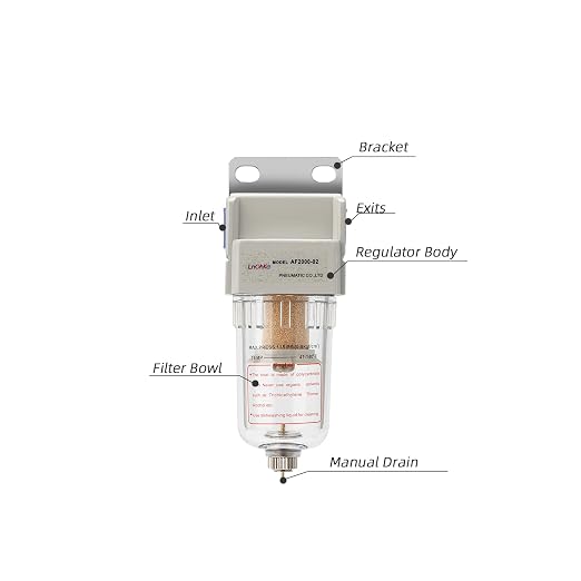 Air Compressor Water Separator 1/4”NPT, Compressed Air Line Filter, Air Dryer