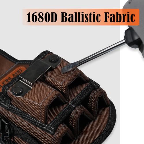 WELKINLAND 7-Pockets Tool Pouch, Brown Tool Pouch Organization, Heavy-Duty Electrician Tool Pouches Men, Side Belt Pouch, Small Electrician Holster