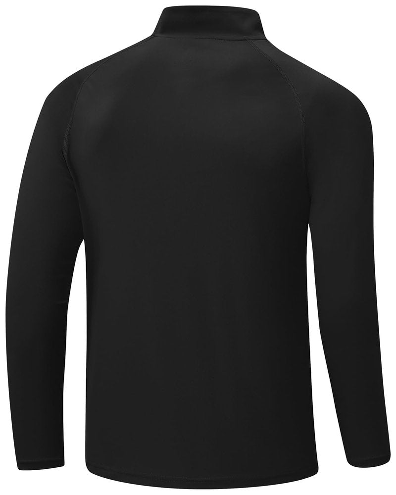 BGOWATU Men's 1/4 Zip Pullover Lightweight Dry Fit Fishing Shirts Long Sleeve Sun Shirts Golf Pullover for Men Black L