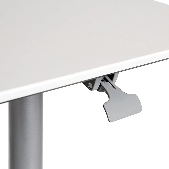 Seville Classics AIRLIFT XL 28" Pneumatic Height Adjustable Sit-Stand Mobile Laptop Computer Desk Cart (27.1" to 41.9" H), White