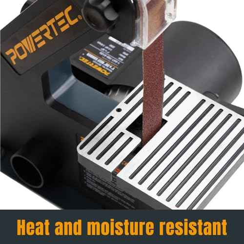 POWERTEC 414208A 1 x 42 Inch Sanding Belts, 80 Grit Aluminum Oxide Belt Sander Sanding Belt for Belt Sander, Belt and Disc Sander, Wood & Paint sanding, Metal Polishing, 10PK