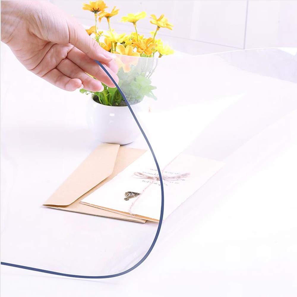 NECAUX Clear PVC Table Cover Protector 46 x 83 Inch 1.5mm Thick