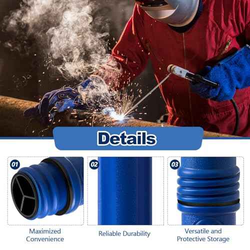 Tandefio 4 Pcs Welding Rod Storage Tube 40 Inch Tig Rod Storage Canisters Welding Electrode Holder Airproof Waterproof Container(Blue)