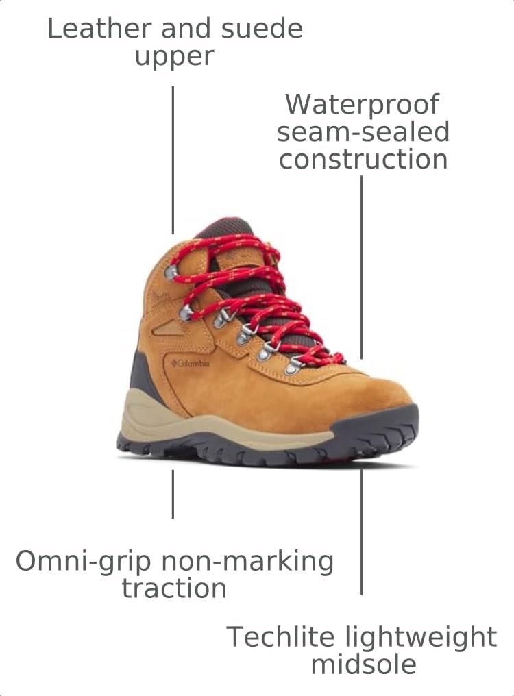 Columbia Women's Newton Ridge Plus Waterproof Amped, 2024 Elk/Mountain Red, 10