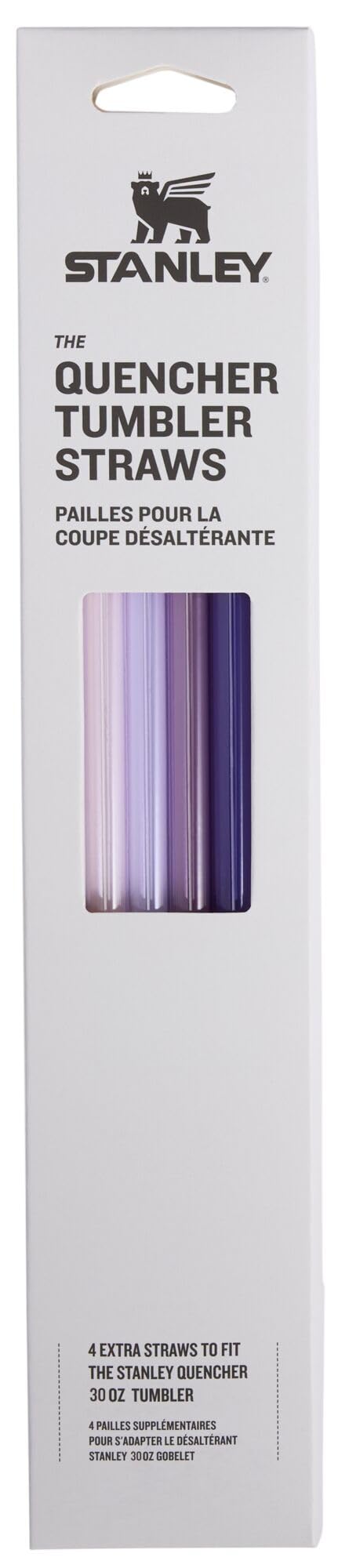 Stanley Quencher Tumbler Straws for 30 oz | Reusable Replacement Straws for Tumbler with Handle | Stainless Steel Drinking Cup Accessory | BPA-Free | Purple Multi Pack