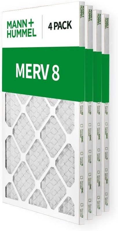 Mann+Hummel 12x24x1 MERV 8 Pleated HVAC AC Furnace Air Filters. 4 Pack.