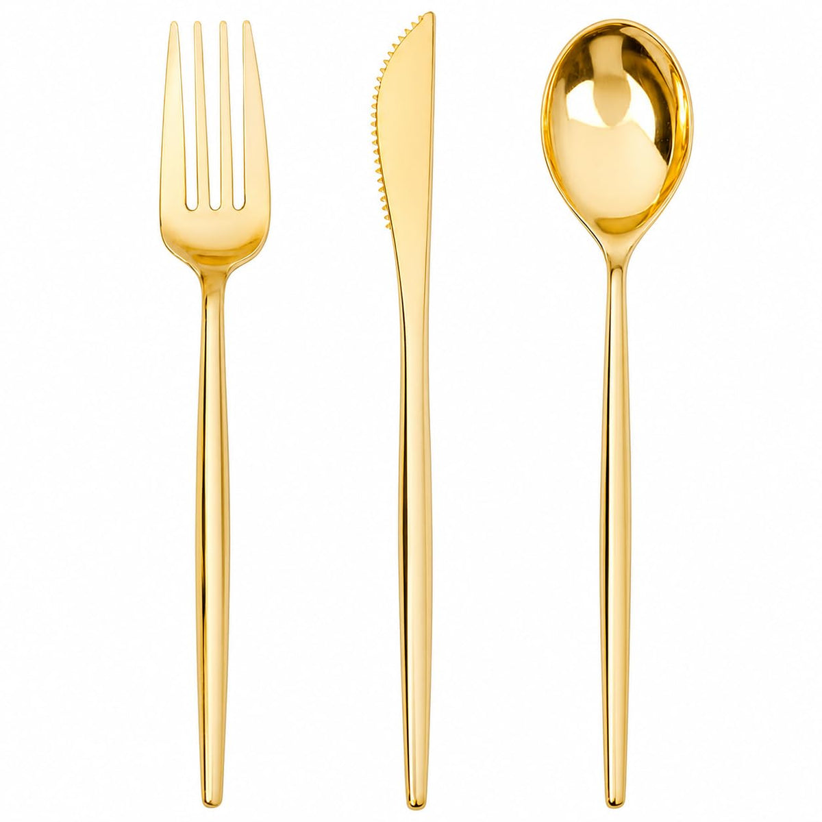 SUT Gold Plastic Silverware (160Pcs) Forks and Spoons Disposable, 80 Plastic Forks, 40 Knives, 40 Spoons, Black and Gold Utensils Set Disposable for Parties, Weddings
