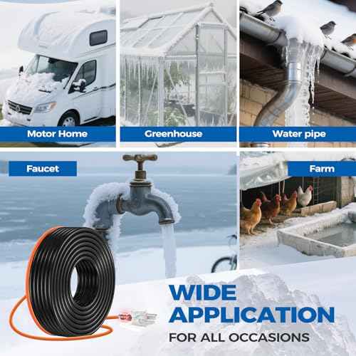 5W/FT 120V Pipe Heat Tape 50FT (3FT-200FT) - Freeze Protection Heating Cable for Metal/Plastic Water Pipes, Maintains Flow at -40¡ÆF