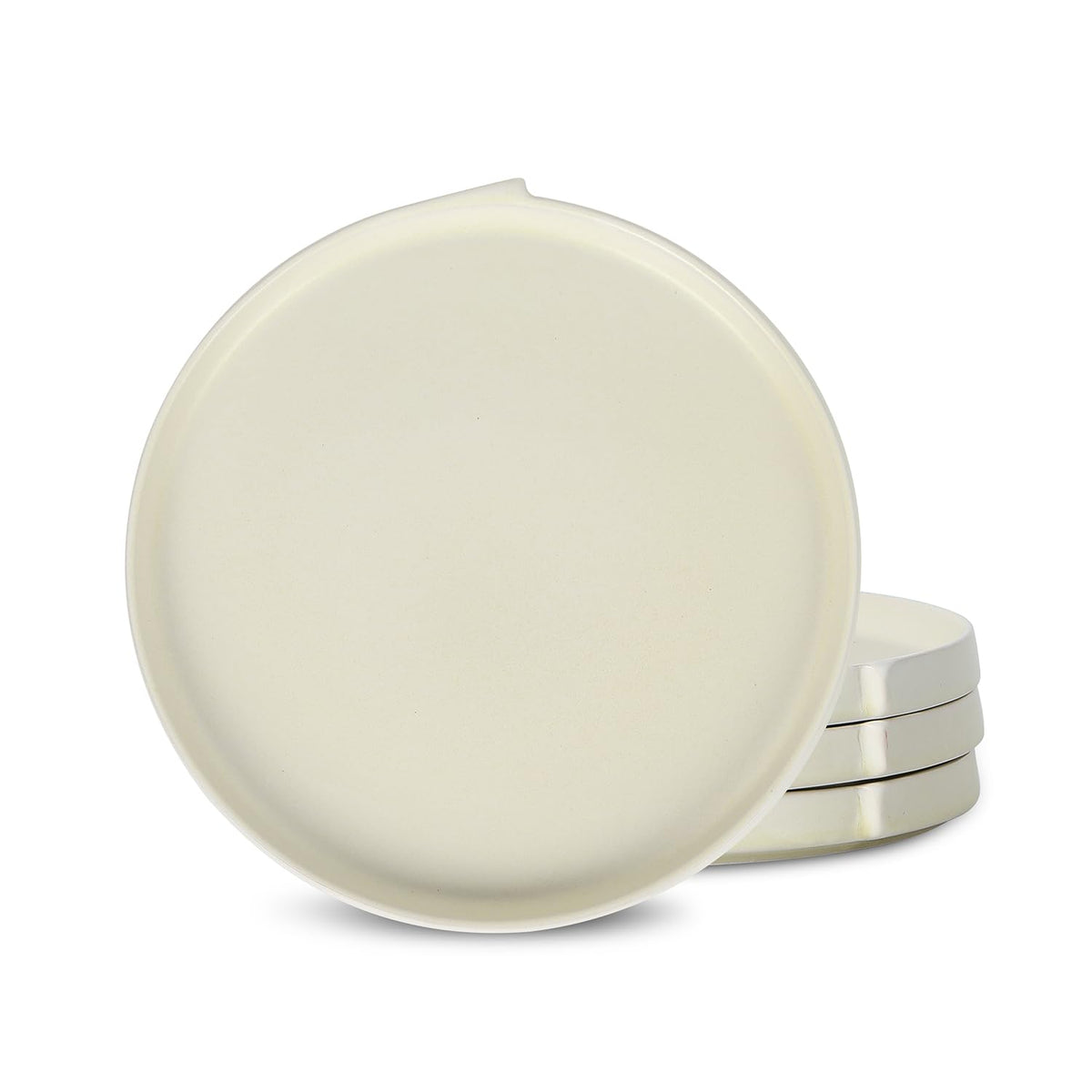 Stone Lain Bao 4-Piece Salad Plate Set Stoneware, Beige