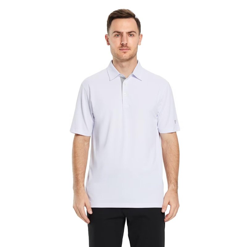 M MAELREG Mens Pique Polo Shirts Short Sleeve Performance Moisture Wicking Quick Dry Casual Golf Shirts for Men White