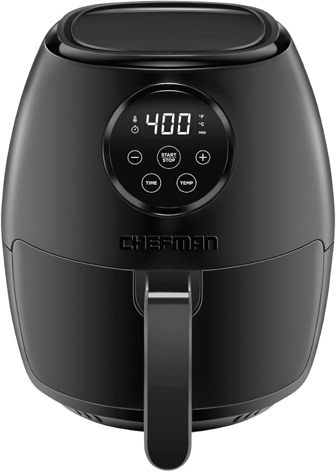 Chefman Digital 3.6 Quart Touch Screen Air Fryer Oven w/Space Saving Flat Basket, Healthy Oil-Free Airfryer w/ 60 Minute Timer & Auto Shutoff, Dishwasher Safe Parts, BPA-Free, Black