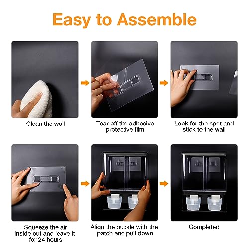 Laundry Scent Boosters Beads Dispenser, Conwomin Wall Mounted Laundry Detergent Dispenser with 2 Cups for Laundry Beads, Rice, Beans, Stain Remover Powder, Black(105 oz) - color: Black
