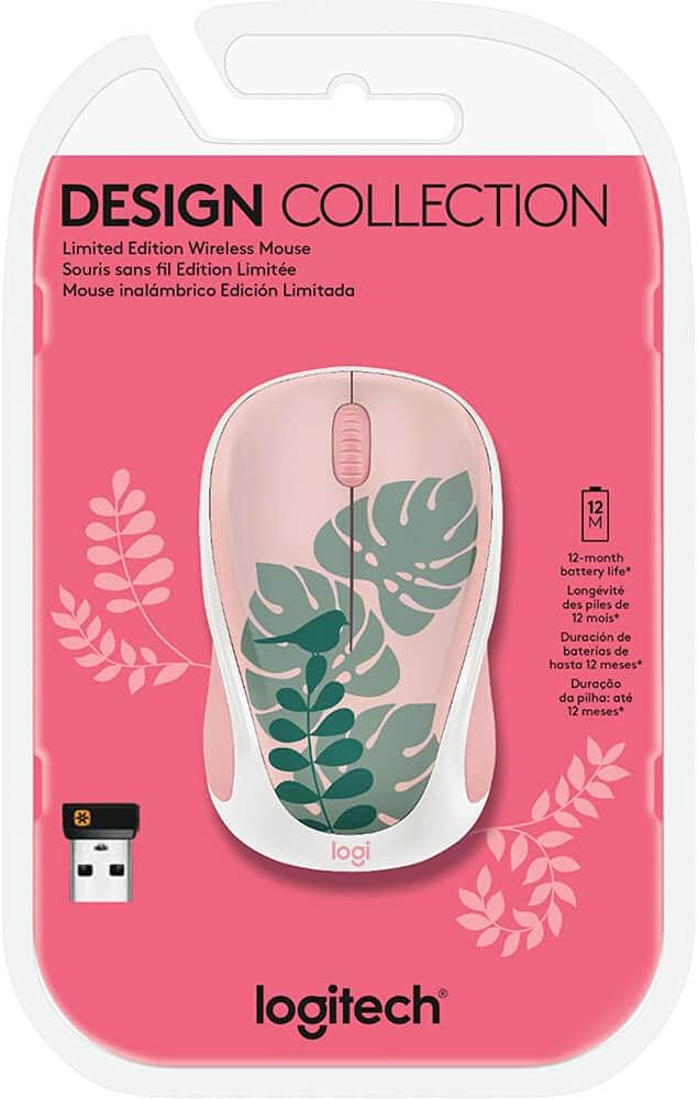 Logitech - Design Collection Limited Edition Wireless Compact Mouse with Colorful Designs - Chirpy Bird