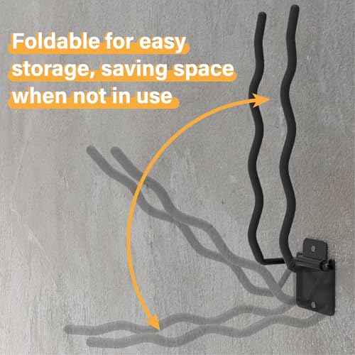 Heavy Duty Garage Hooks - 6 Pack Wave Hooks for Shovels, Chairs Tools - Durable 12" Ladder Hanger, Ideal for Garden, Garage, Yard Tool Organization