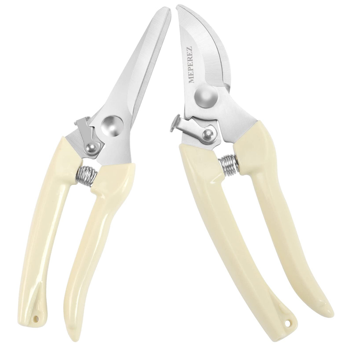 MEPEREZ Germany Pruning Shears For Gardening, Arthritis Weak Hand Snips, 4x cutting power trimming, 1-Inch Cut Capacity Garden Clippers, Ergonomic handle, Rust resistant, high strength steel, Sharp