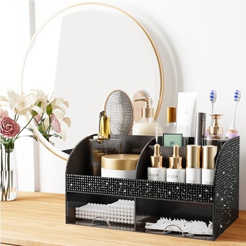 COMFYROOM Makeup Organizer, Bathroom Organizer (Bling Black) - color: Bling Black