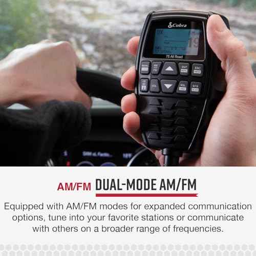 Cobra 75 All Road CB Radio Wireless Microphone with Bluetooth Connectivity - AM/FM, Waterproof, Pack of 1
