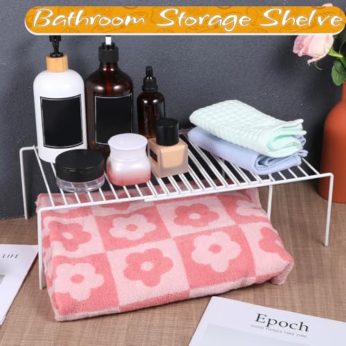 Kitchen Cabinet Expandable Shelf Organizers Set of 2, Adjustable Metal Wire Pantry Storage Shelves Rustproof Cupboard Spice Shelf Rack for Cupboard Countertop Pantry Drawer Utensils