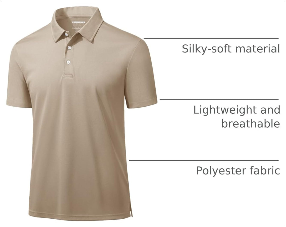 MAGCOMSEN Polo Shirts for Men Dry Fit Lightweight Active Golf Polos Short Sleeve Moisture Wicking Collared Shirt