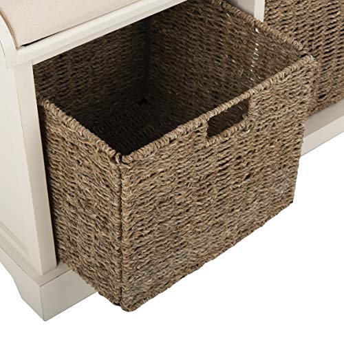 Safavieh American Homes Collection Lonan Grey and White Wicker Storage Bench - color: White