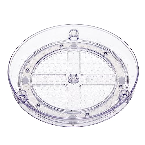 Amazon Basics Lazy Susan Turntable Organizer for Spices and Condiments, 9" Diameter, 2 Tier, Clear - size: 9" Diameter, 2 Tier