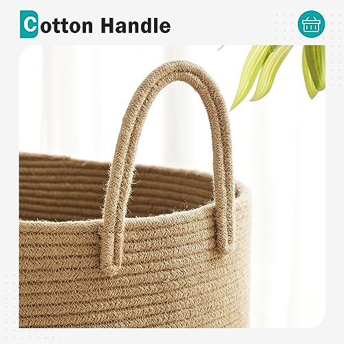 YOUDENOVA Cotton Laundry Hamper, 72L - Woven Collapsible Basket - Jute Brown - color: Jute Brown, size: 72L