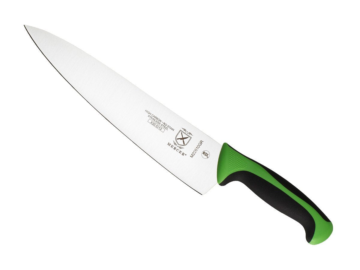 Mercer Culinary Millennia Colors 7-Inch Granton Edge Santoku Knife, Green