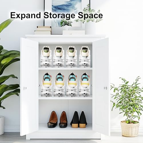 Shoe Slots Organizer for Closet6Pack Adjustable Shoe Stacker Organizer Storage Shoe Rack Space Saver Storage Shoe Holder Organization (Transparent) - size: 6PACK-Standard