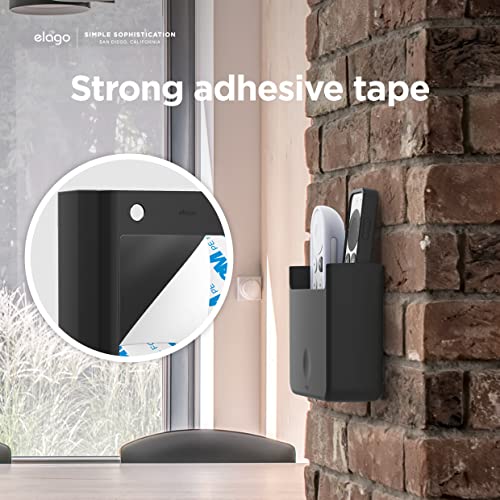 elago Universal Remote Holder Mount Compatible with Apple TV Remote and All Other Remote Controls - Adhesive Tape or Screw Mounting Options, Available Wired Charging [Large] [Black] - color: Black, size: Large
