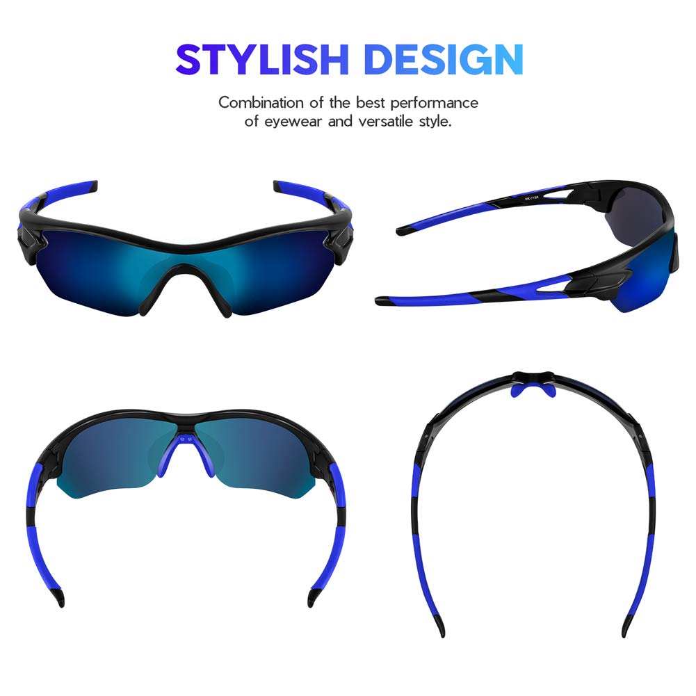 BEACOOL Polarized Sports Sunglasses for Men Women Youth Baseball Cycling Running Driving Fishing Golf Motorcycle TAC Glasses