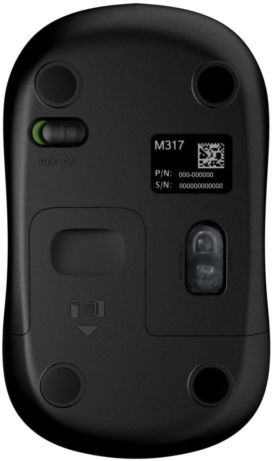 Logitech M317 Wireless Mouse, 2.4 GHz with USB Receiver, 1000 DPI Optical Tracking, 12 Month Battery, Compatible with PC, Mac, Laptop, Chromebook - Red