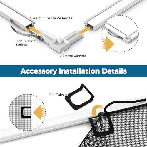 2 Sets Window Screen Frame Kit, 5/16 in x 3/5 in x 46 Inch, Makes Two Complete Screen 46" x 46" or Smaller, Includes Premium Screen Mesh, 8 Heavy Duty Corners & Durable Spline, White