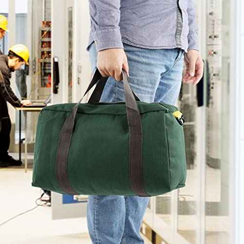 Wide Mouth Tool Bag, Large Capacity Organizer Tote, Portable 20" Tool Bag for Carpentry, Electrician, Plumbing, Gardening