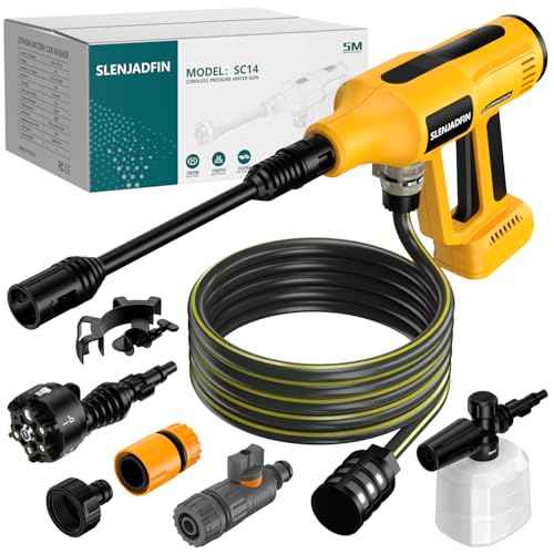 Cordless Pressure Washer for Dewalt 20V Battery 700 PSI Portable Handheld Power Washer with 6-in-1 Nozzle Foam Cannon for Car Floor Fence Wall Cleaning (Battery Not Included)