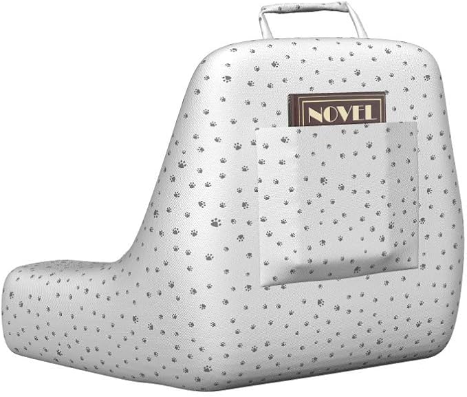 Ambesonne Dog Lover Reading Pillow Cover, Foot Prints of an Animal Pet Canine Marks Abstract Nature Themed Illustration, Unstuffed Printed Bed Rest Case from Soft Fabric, XL Size, Grey White