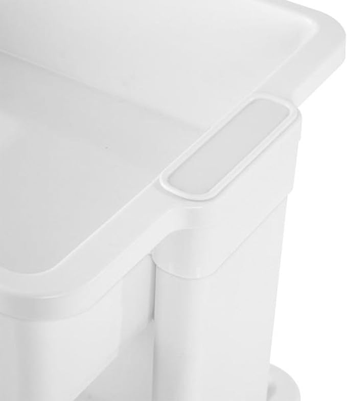 Sterilite 3 Tier Utility Cart Portable Storage Open Bin Organizer with 360 Degree Smooth Rolling Caster Wheels, Supports 10 lb Per Tier, White, 9-Pack