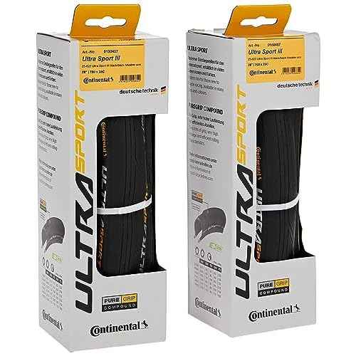 Continental Ultra Sport III 700x25 Black Folding PureGrip Set of 2