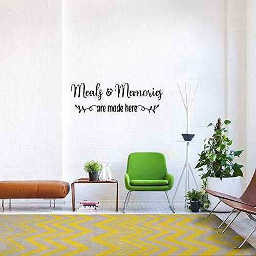 Meals & Memories are Made here - Pure Black Vinyl Separated Letters Dinner Room Kitchen Wall Decal Lettering Mural Art Words Stencil Motto