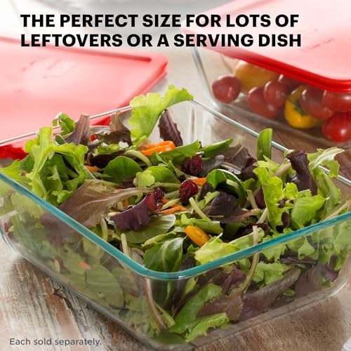 Pyrex Simply Store Glass Food Storage Container, Snug Fit Non-Toxic Plastic BPA-Free Lids, Freezer Dishwasher Microwave Safe, 11 Cup - size: 11 Cup