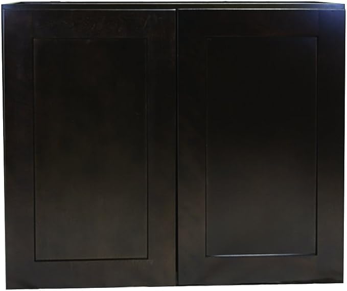 Design House Brookings Shaker Fully Assembled Wall Kitchen Cabinet W2436, 24 W x 12 D x 36 H, Brown, Solid Wood, Design House, 569004